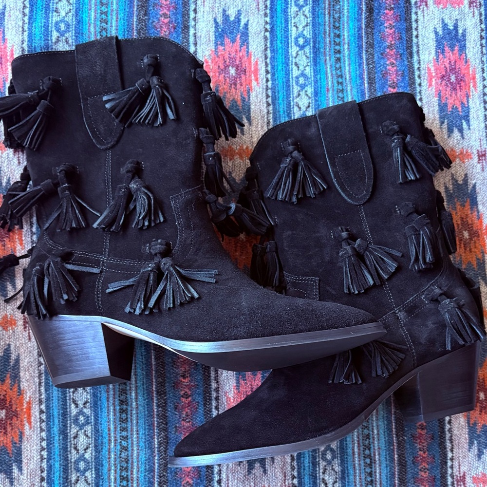 Charlotte Stone Black “Colette” Boots, Size 9, New Condition